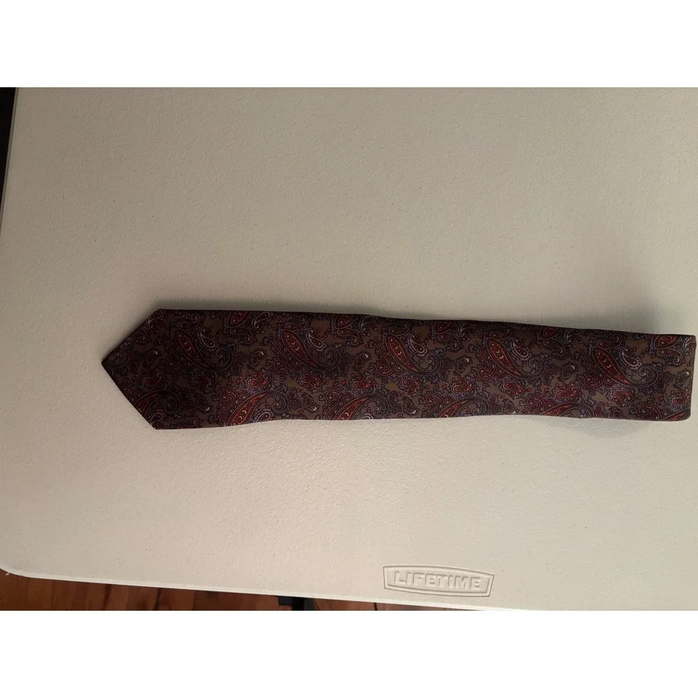Michael Reed Designer tie Collection Paisley Brown‎ 100% Tricel Silk Necktie